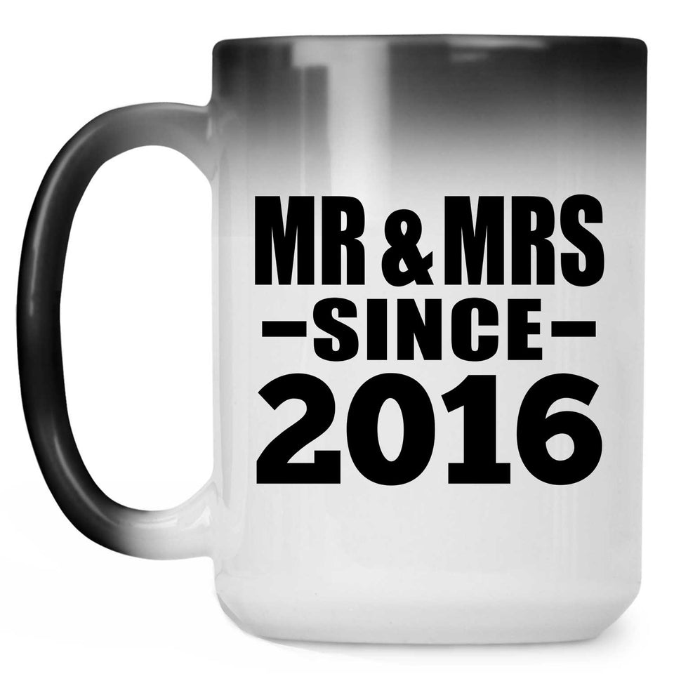 8th Anniversary Mr & Mrs Since 2016 - 15 Oz Color Changing Mug