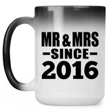 8th Anniversary Mr & Mrs Since 2016 - 15 Oz Color Changing Mug