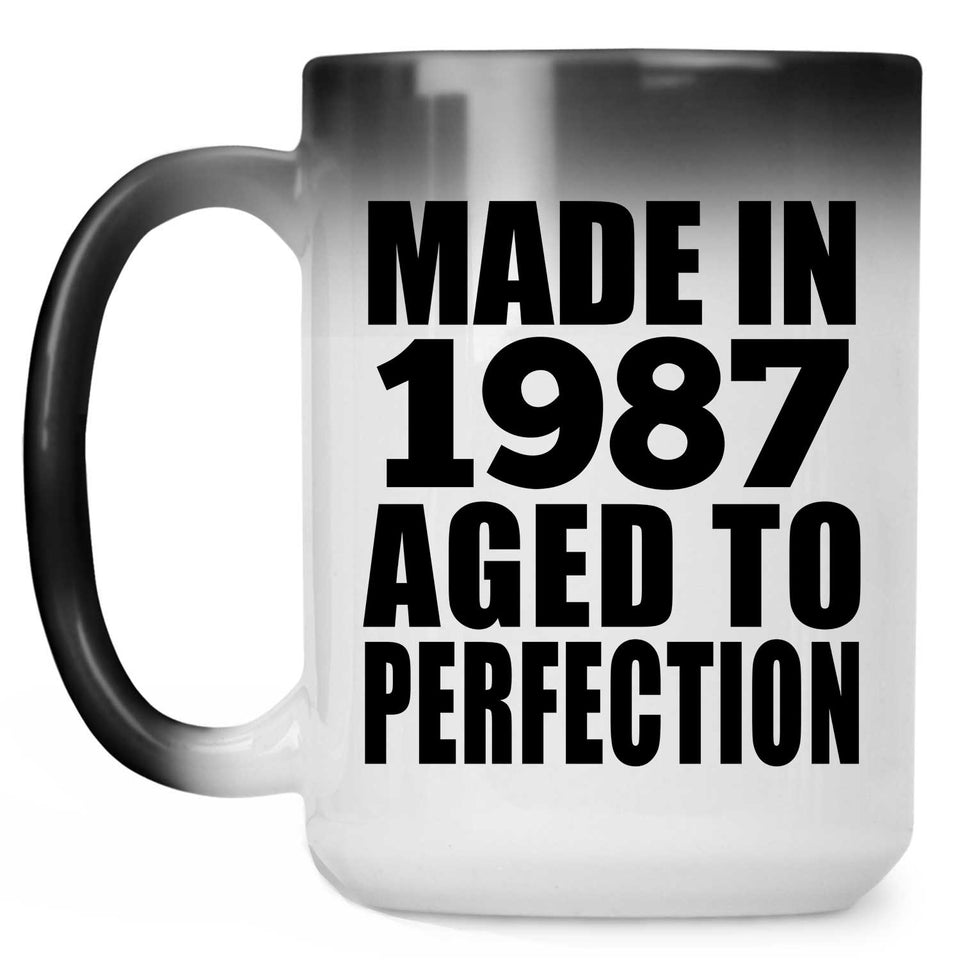 37th Birthday Made In 1987 Aged to Perfection - 15 Oz Color Changing Mug