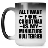 All I Want For Christmas Is My Miniature Bull Terrier - 15 Oz Color Changing Mug
