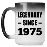 49th Birthday Legendary Since 1975 - 15oz Color Changing Mug