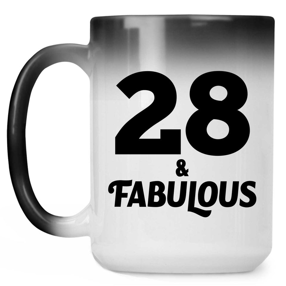 28th Birthday 28 & Fabulous - 15oz Color Changing Mug