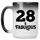 28th Birthday 28 & Fabulous - 15oz Color Changing Mug