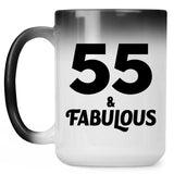 55th Birthday 55 & Fabulous - 15oz Color Changing Mug