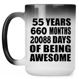 55th Birthday 55 Years 660 Months 20088 Days Of Awesome - 15oz Color Changing Mug