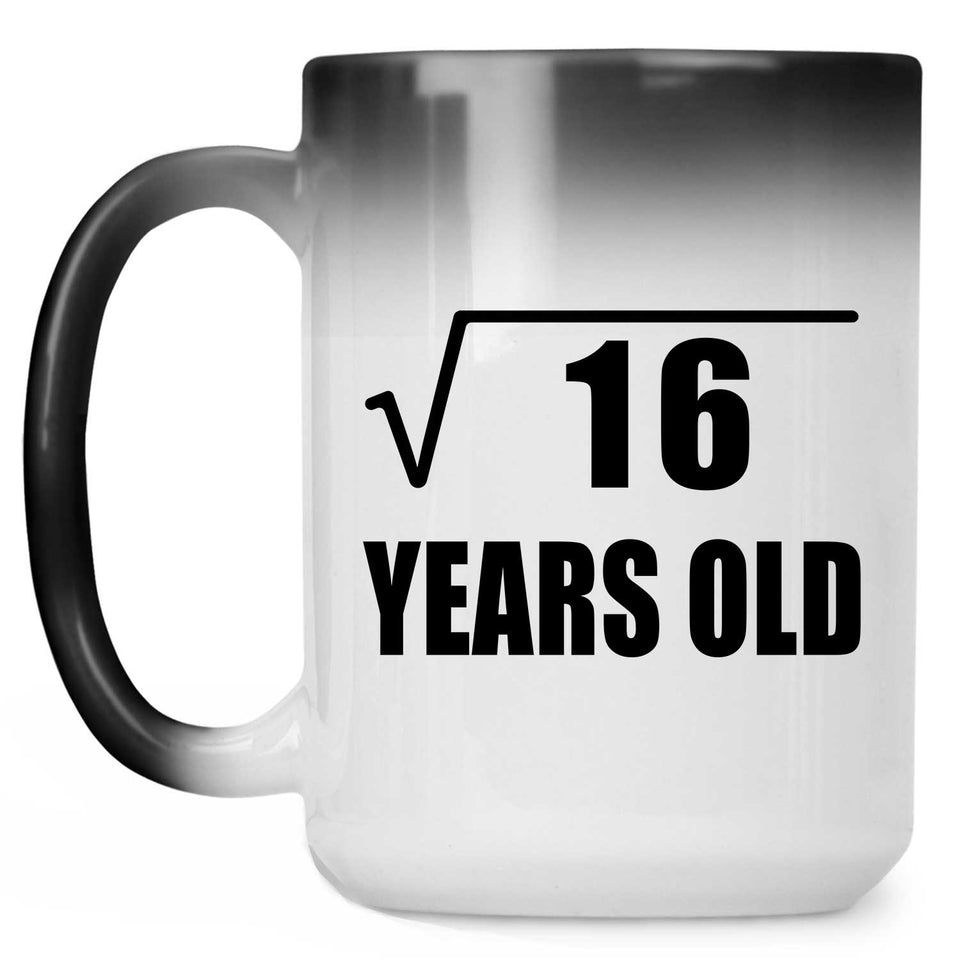 4th Birthday Square Root of 16 Years Old - 15oz Color Changing Mug