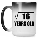 4th Birthday Square Root of 16 Years Old - 15oz Color Changing Mug