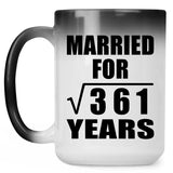 19th Anniversary Married For Square Root of 361 Years - 15oz Color Changing Mug
