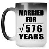 24th Anniversary Married For Square Root of 576 Years - 15oz Color Changing Mug