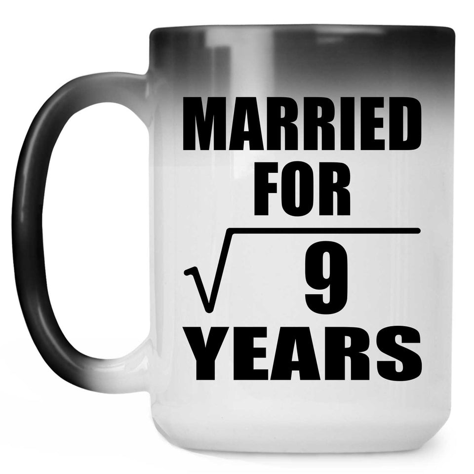 3rd Anniversary Married For Square Root of 9 Years - 15oz Color Changing Mug