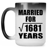 41st Anniversary Married For Square Root of 1681 Years - 15oz Color Changing Mug