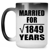 43rd Anniversary Married For Square Root of 1849 Years - 15oz Color Changing Mug