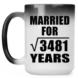 59th Anniversary Married For Square Root of 3481 Years - 15oz Color Changing Mug
