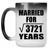 61st Anniversary Married For Square Root of 3721 Years - 15oz Color Changing Mug