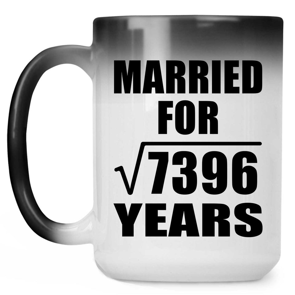 86th Anniversary Married For Square Root of 7396 Years - 15oz Color Changing Mug