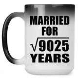 95th Anniversary Married For Square Root of 9025 Years - 15oz Color Changing Mug