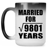 99th Anniversary Married For Square Root of 9801 Years - 15oz Color Changing Mug