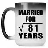 9th Anniversary Married For Square Root of 81 Years - 15oz Color Changing Mug
