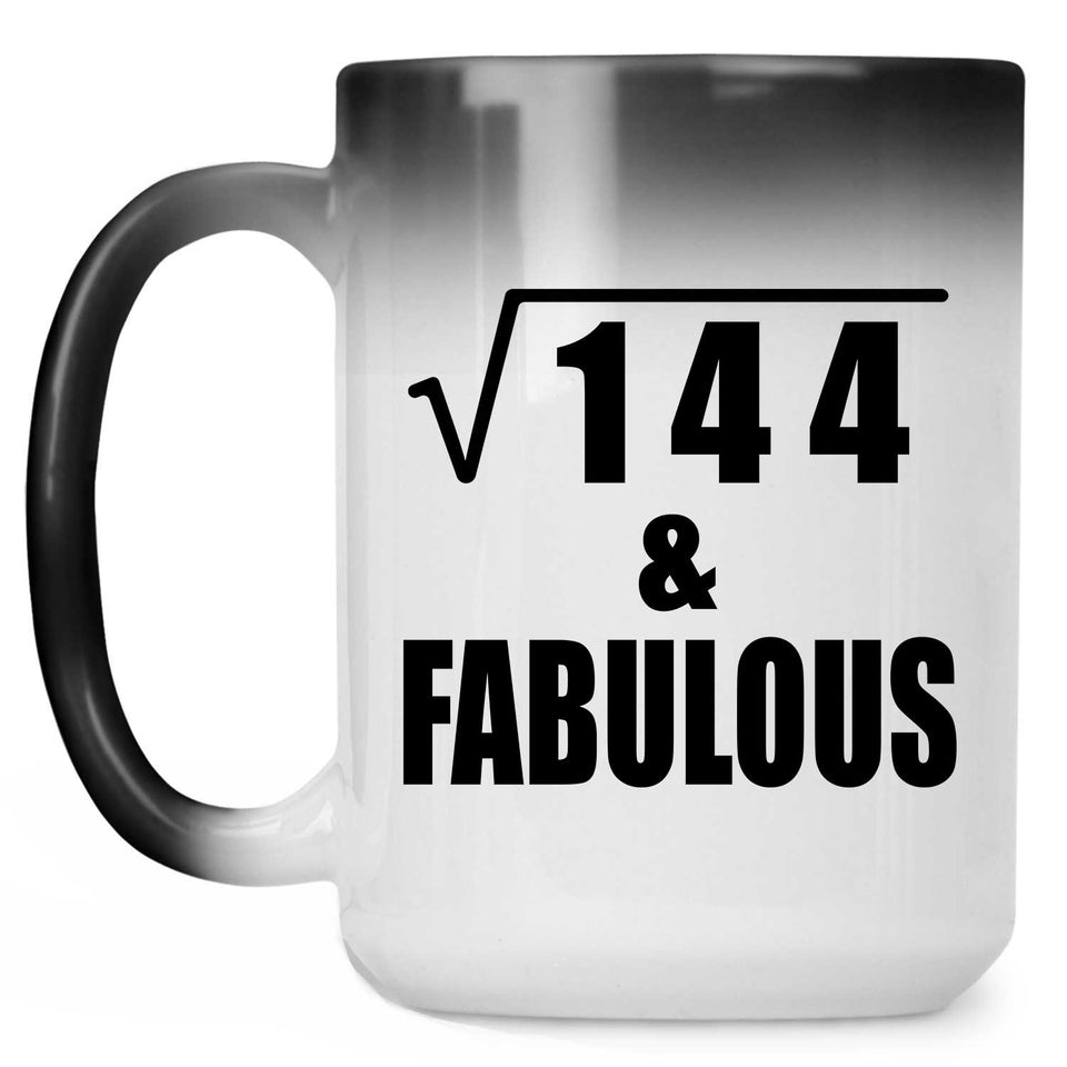 12th Birthday Square Root of 144 & Fabulous - 15oz Color Changing Mug
