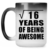 4th Birthday Square Root of 16 Years of Being Awesome - 15oz Color Changing Mug