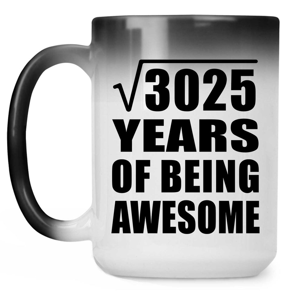 55th Birthday Square Root of 3025 Years of Being Awesome - 15oz Color Changing Mug