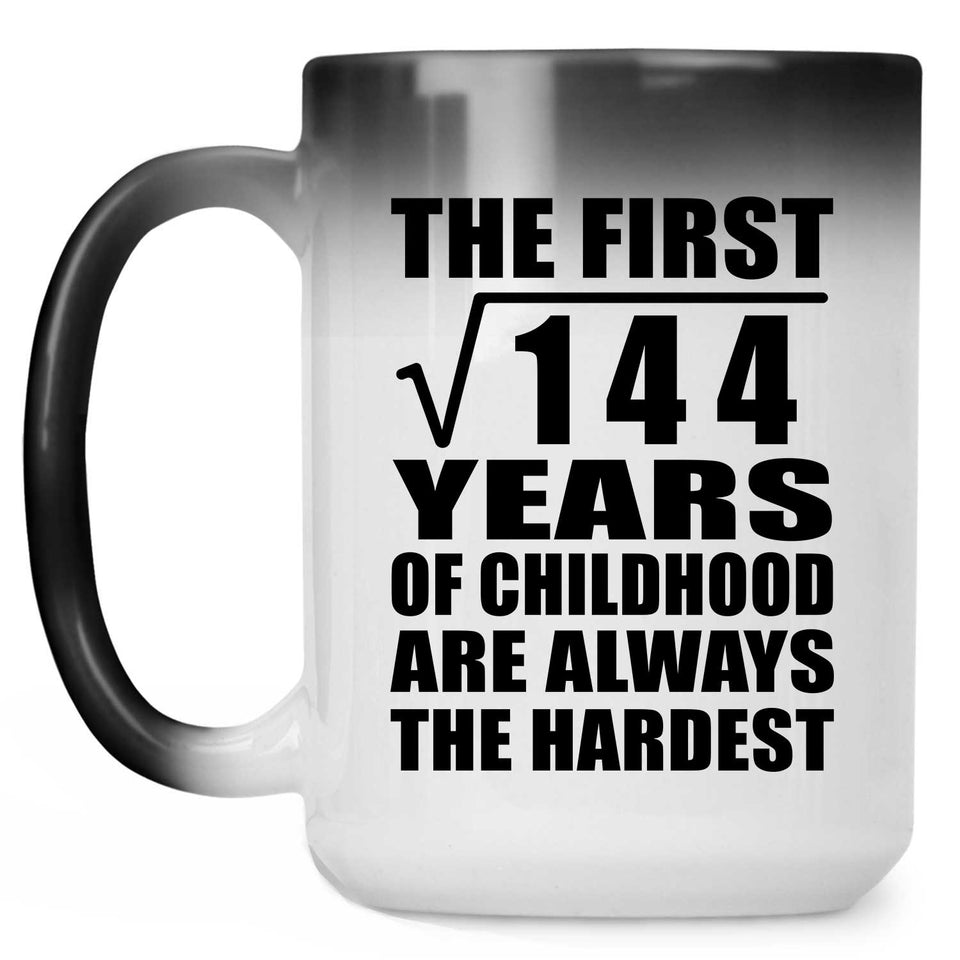 12th Birthday Square Root of 144 Years of Childhood - 15oz Color Changing Mug