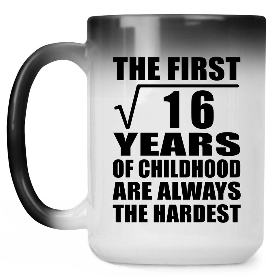 4th Birthday Square Root of 16 Years of Childhood - 15oz Color Changing Mug
