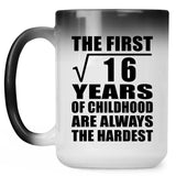 4th Birthday Square Root of 16 Years of Childhood - 15oz Color Changing Mug
