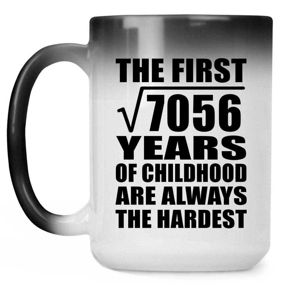84th Birthday Square Root of 7056 Years of Childhood - 15oz Color Changing Mug