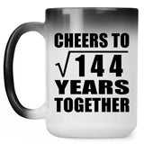 12th Anniversary Cheers To Square Root of 144 Years Together - 15oz Color Changing Mug