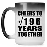 14th Anniversary Cheers To Square Root of 196 Years Together - 15oz Color Changing Mug