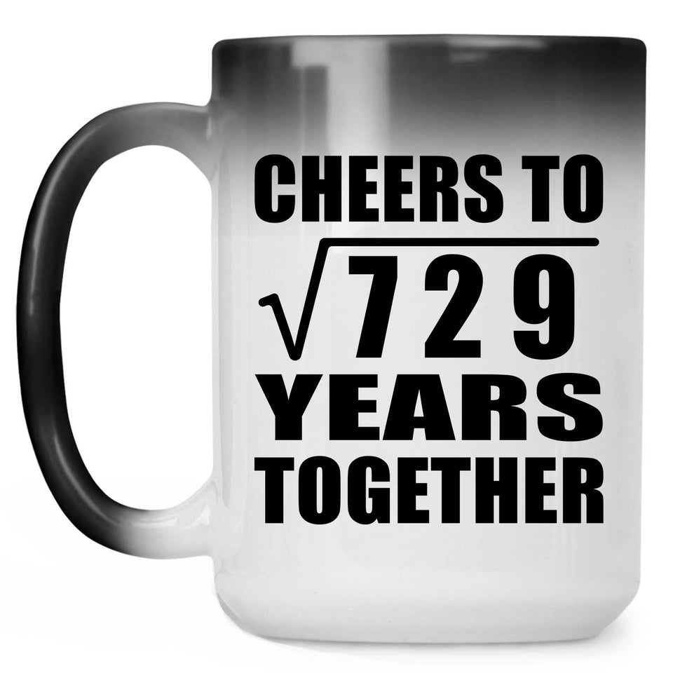 27th Anniversary Cheers To Square Root of 729 Years Together - 15oz Color Changing Mug
