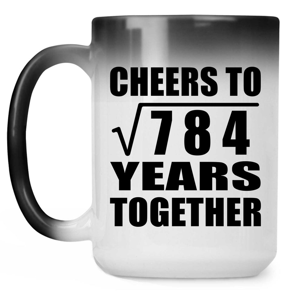 28th Anniversary Cheers To Square Root of 784 Years Together - 15oz Color Changing Mug