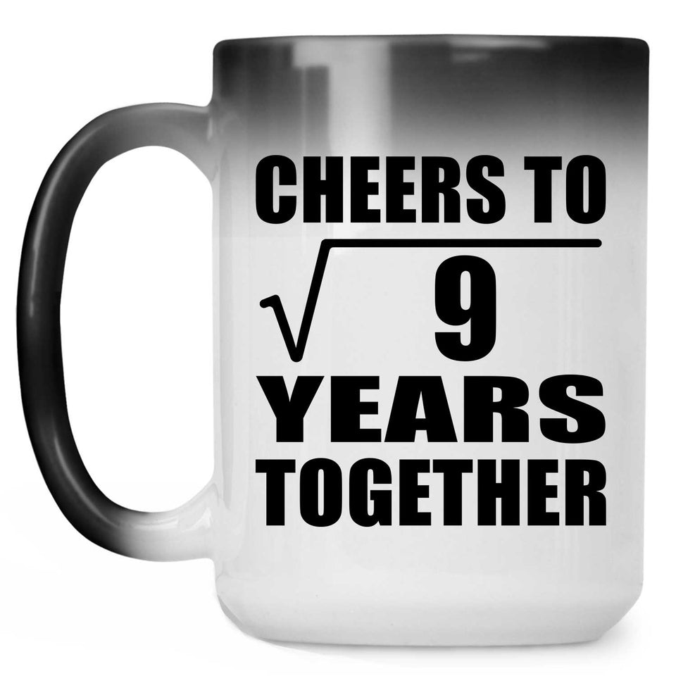 3rd Anniversary Cheers To Square Root of 9 Years Together - 15oz Color Changing Mug