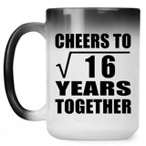 4th Anniversary Cheers To Square Root of 16 Years Together - 15oz Color Changing Mug