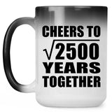 50th Anniversary Cheers To Square Root of 2500 Years Together - 15oz Color Changing Mug