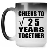 5th Anniversary Cheers To Square Root of 25 Years Together - 15oz Color Changing Mug