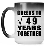 7th Anniversary Cheers To Square Root of 49 Years Together - 15oz Color Changing Mug