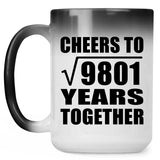99th Anniversary Cheers To Square Root of 9801 Years Together - 15oz Color Changing Mug