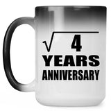 2nd Anniversary Square Root of 4 Years Anniversary - 15oz Color Changing Mug