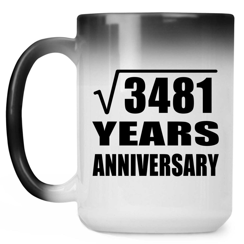 59th Anniversary Square Root of 3481 Years Anniversary - 15oz Color Changing Mug