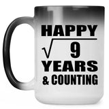 Happy 3rd Anniversary Square Root of 9 Years & Counting - 15oz Color Changing Mug