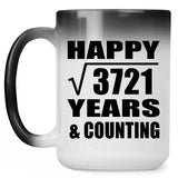 Happy 61st Anniversary Square Root of 3721 Years & Counting - 15oz Color Changing Mug