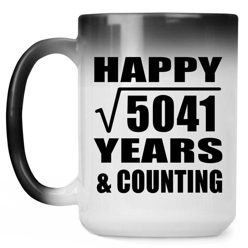 Happy 71st Anniversary Square Root of 5041 Years & Counting - 15oz Color Changing Mug