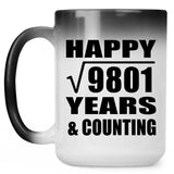Happy 99th Anniversary Square Root of 9801 Years & Counting - 15oz Color Changing Mug