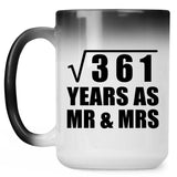 19th Anniversary Square Root of 361 Years As Mr & Mrs - 15oz Color Changing Mug