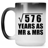 24th Anniversary Square Root of 576 Years As Mr & Mrs - 15oz Color Changing Mug