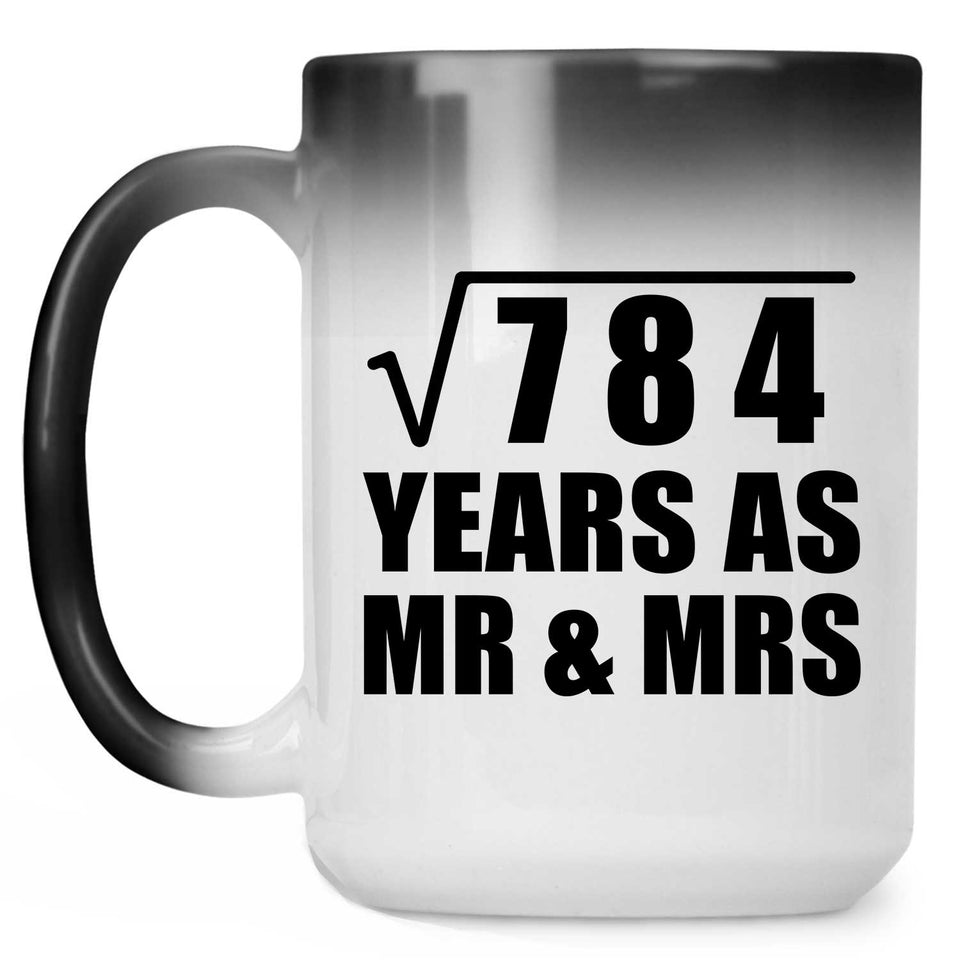 28th Anniversary Square Root of 784 Years As Mr & Mrs - 15oz Color Changing Mug