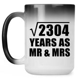 48th Anniversary Square Root of 2304 Years As Mr & Mrs - 15oz Color Changing Mug