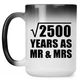 50th Anniversary Square Root of 2500 Years As Mr & Mrs - 15oz Color Changing Mug